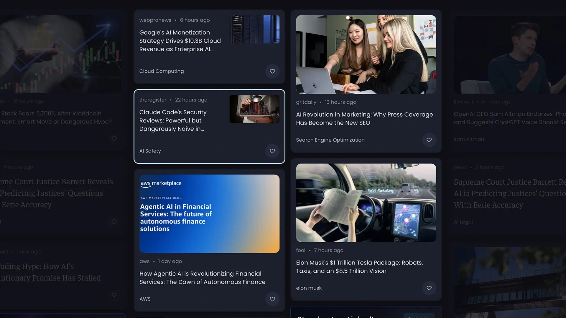 Topic Cards With Trending News