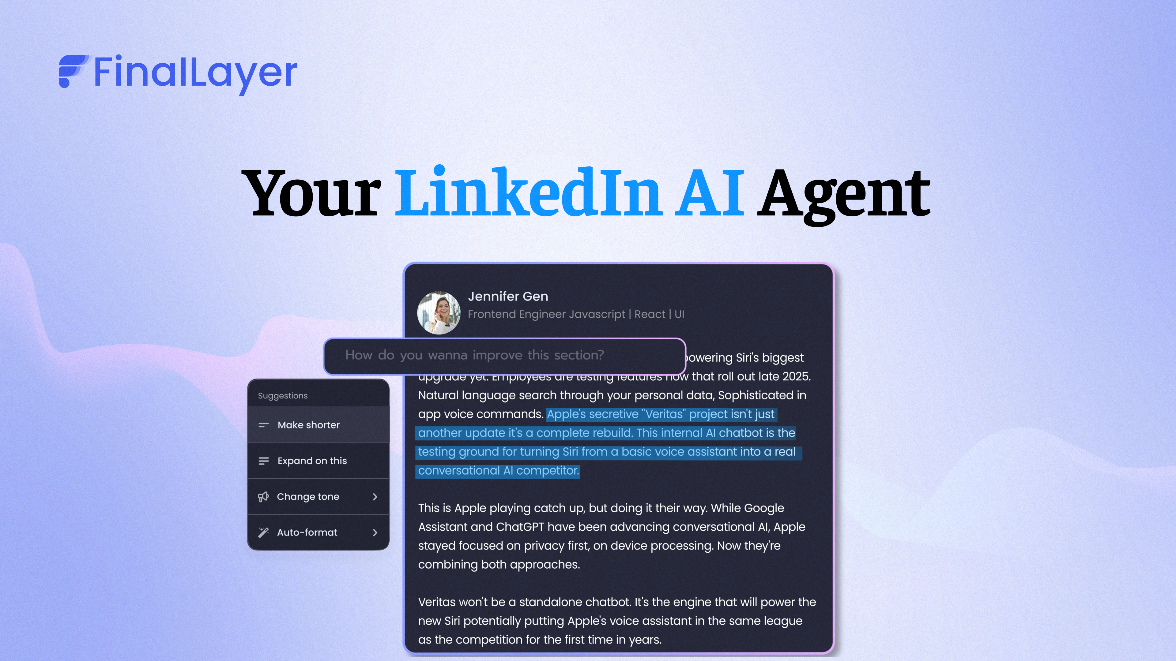FinalLayer LinkedIn AI Agent FinalLayer LinkedIn AI Agent