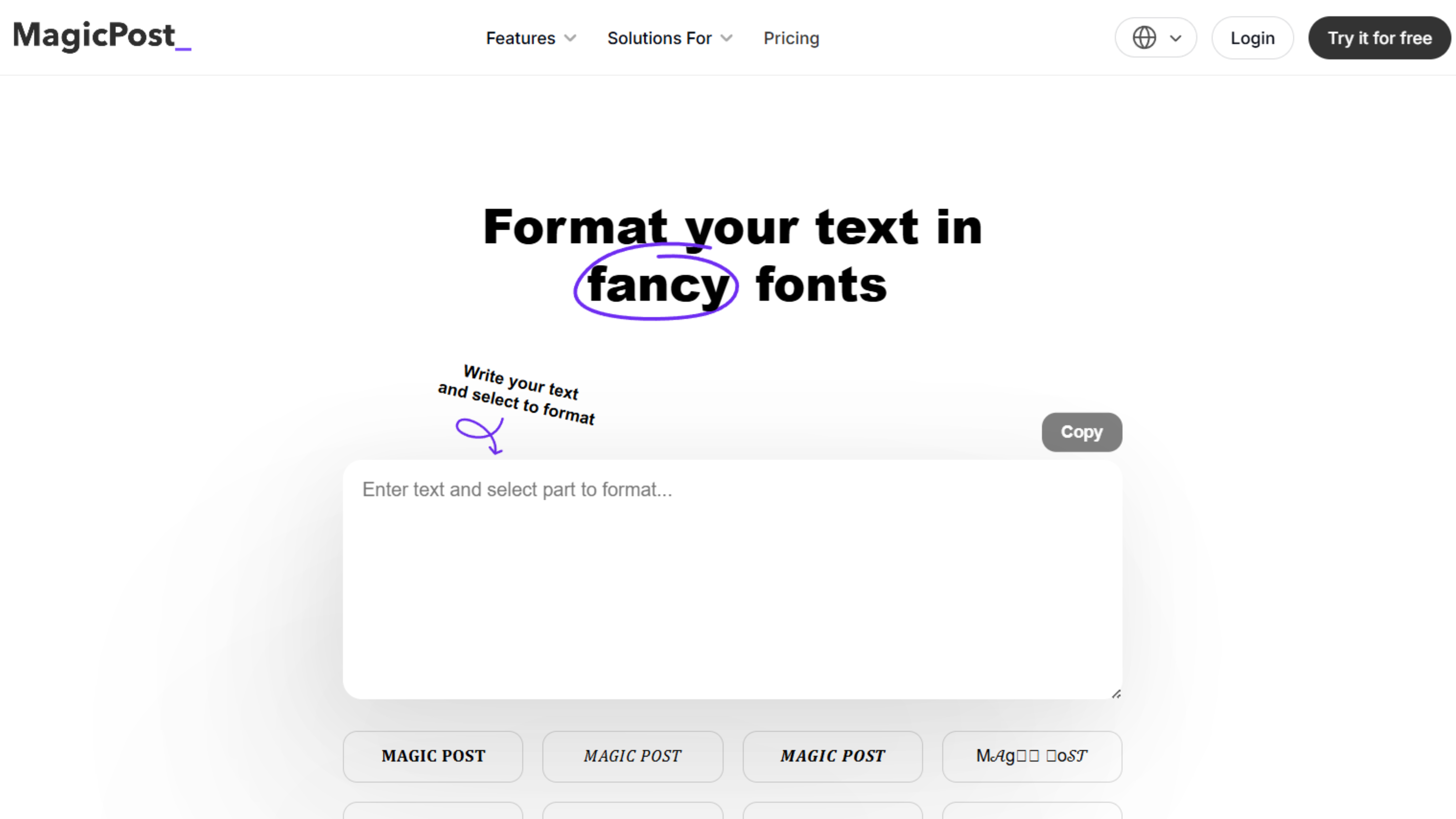 magic post text Formatter preview