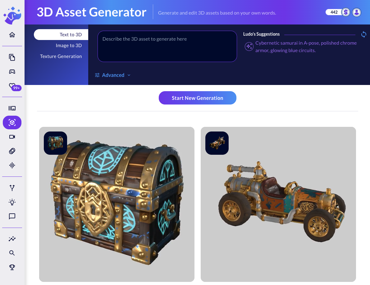 AI-Powered 3D Asset Generator for Game Developers - Create custom 3D models from text or images in seconds — no 3D modeling skills required