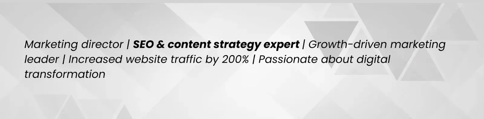 LinkedIn headline example