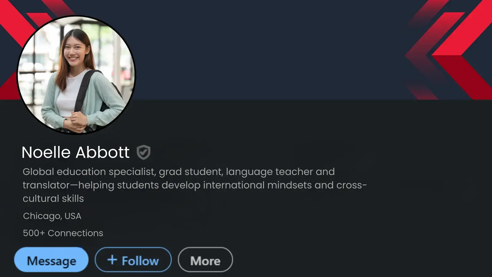 LinkedIn headline example
