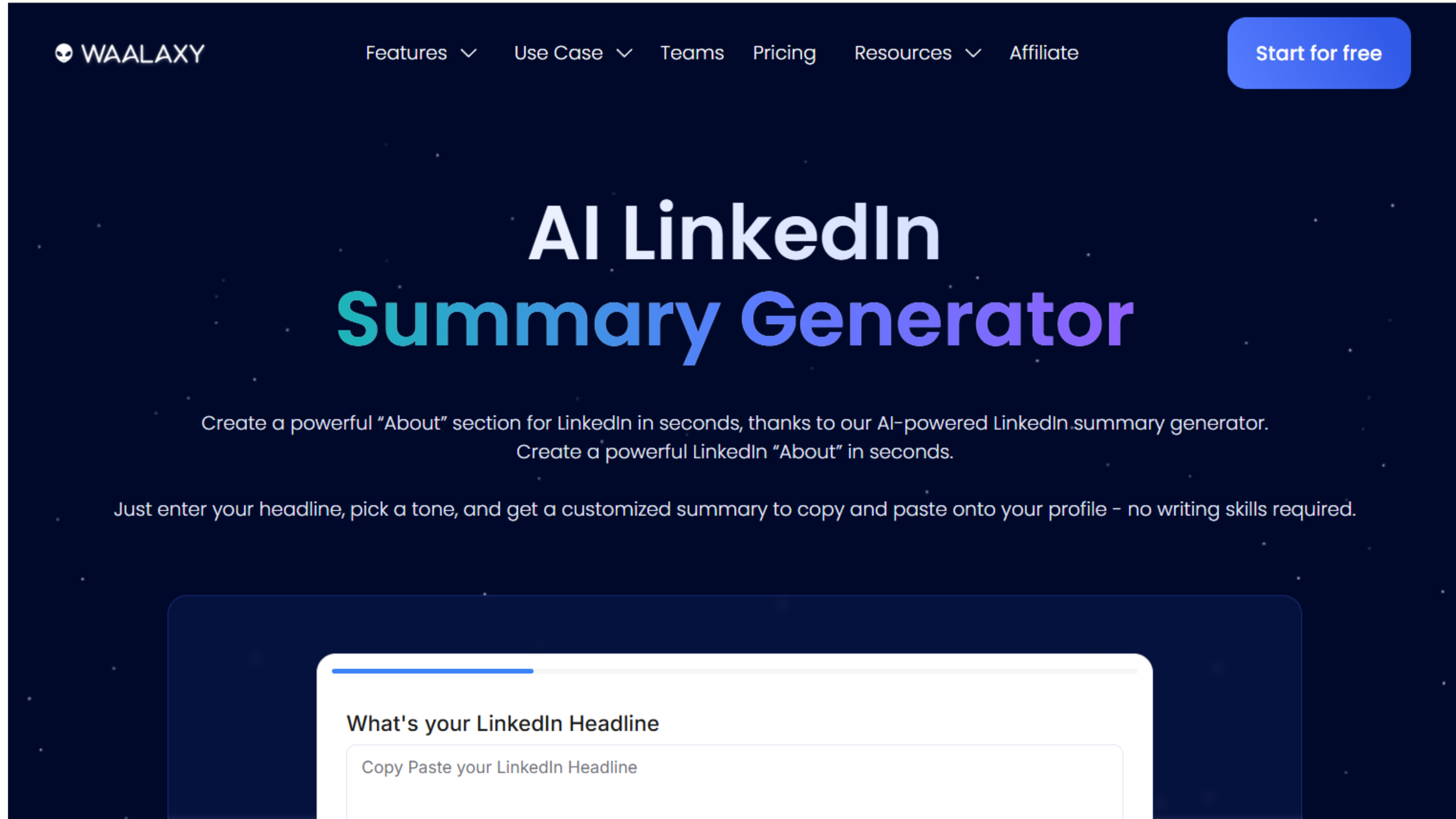 waalaxy preview of waalaxy