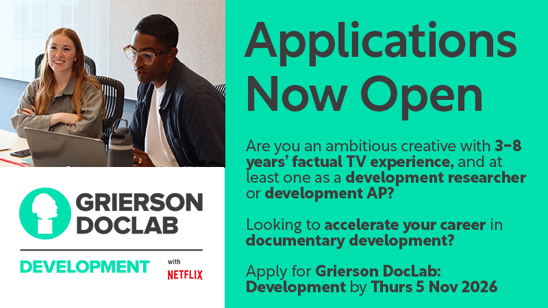 Grierson DocLab: Development 2026 open for applications