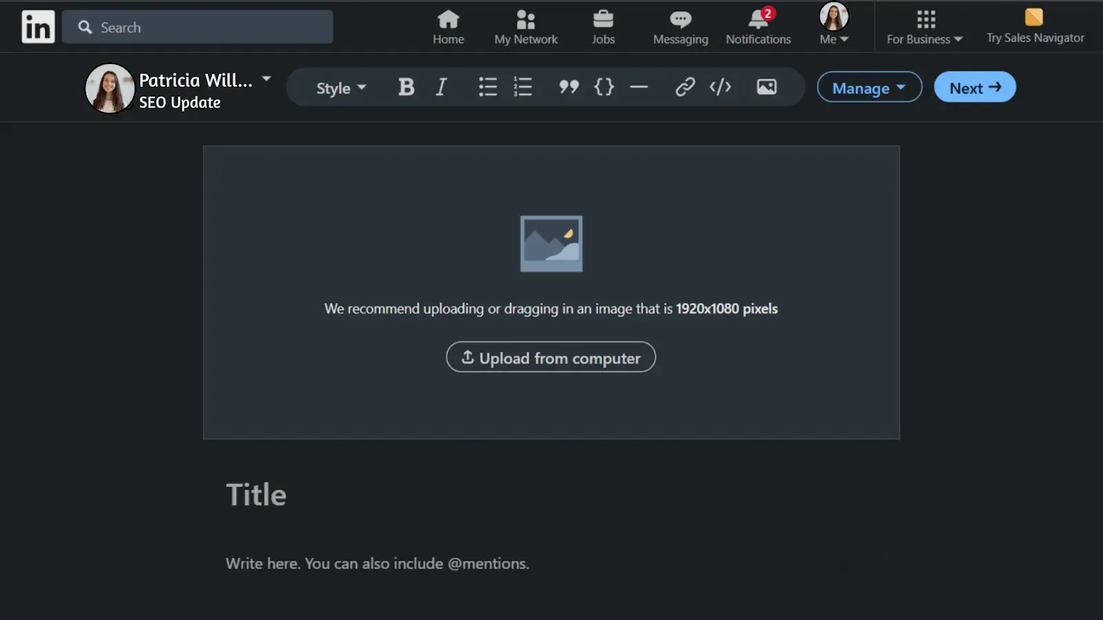 Writing the article