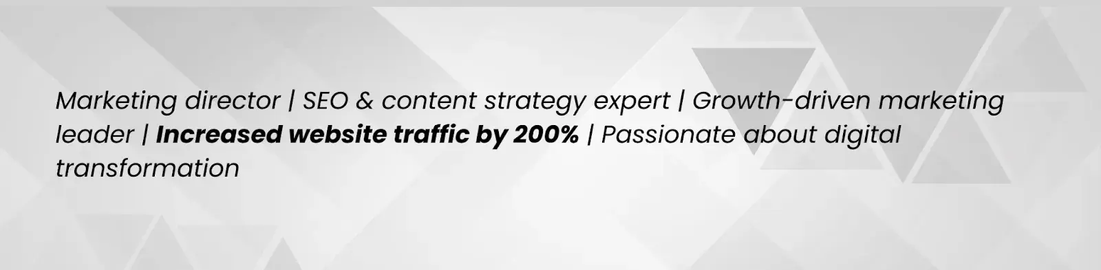 LinkedIn headline example