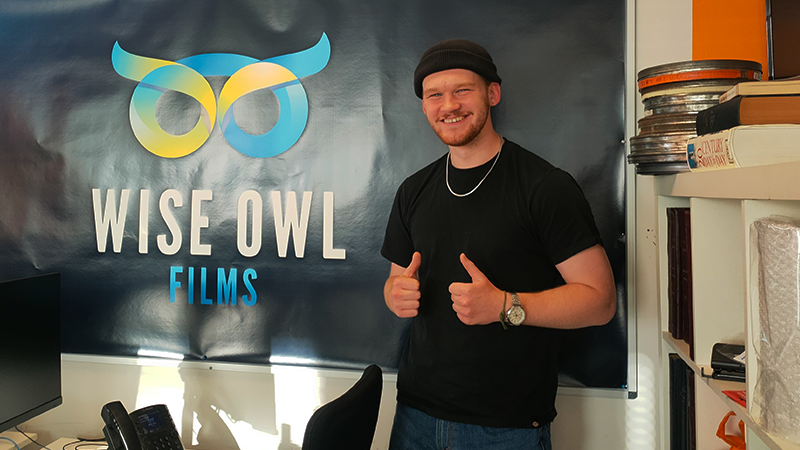 Frazer headed to Wise Owl Films in Leeds for his Grierson DocLab placement