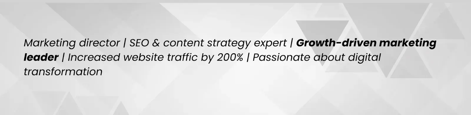 LinkedIn headline example