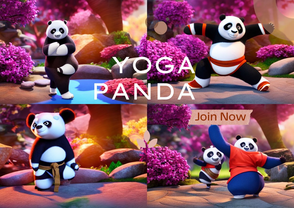 The generated Panda under the yoga poses conditions