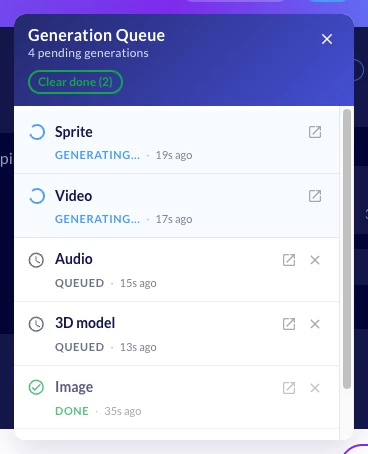 Generation Queue with multiple jobs running and queued