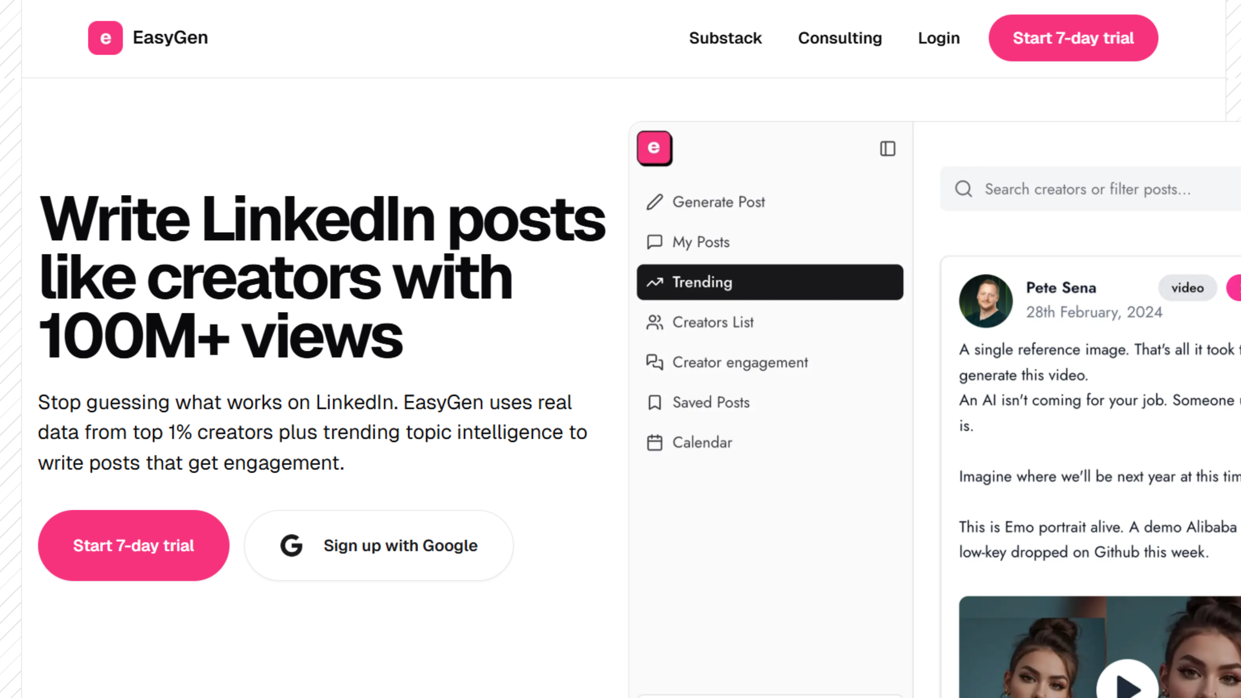 Easy gen dashboard preview
