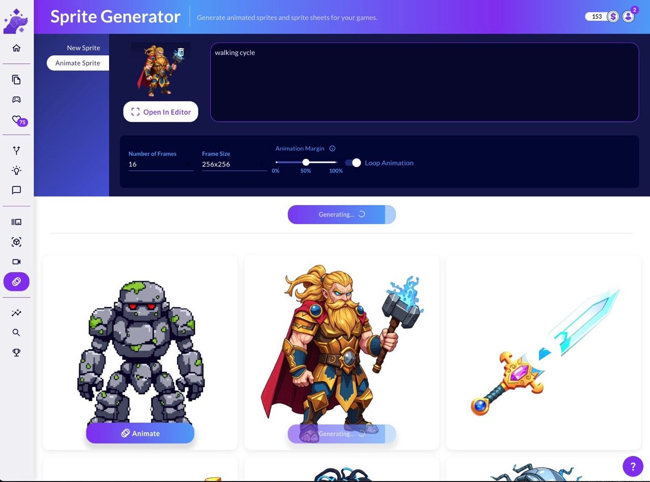 Generate and Animate Custom Sprites and Sprite Sheets for Your Games