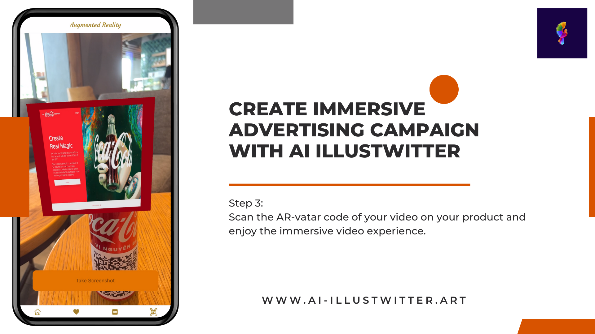 Example of viewing an immersive advertising video with AI Illustwitter.