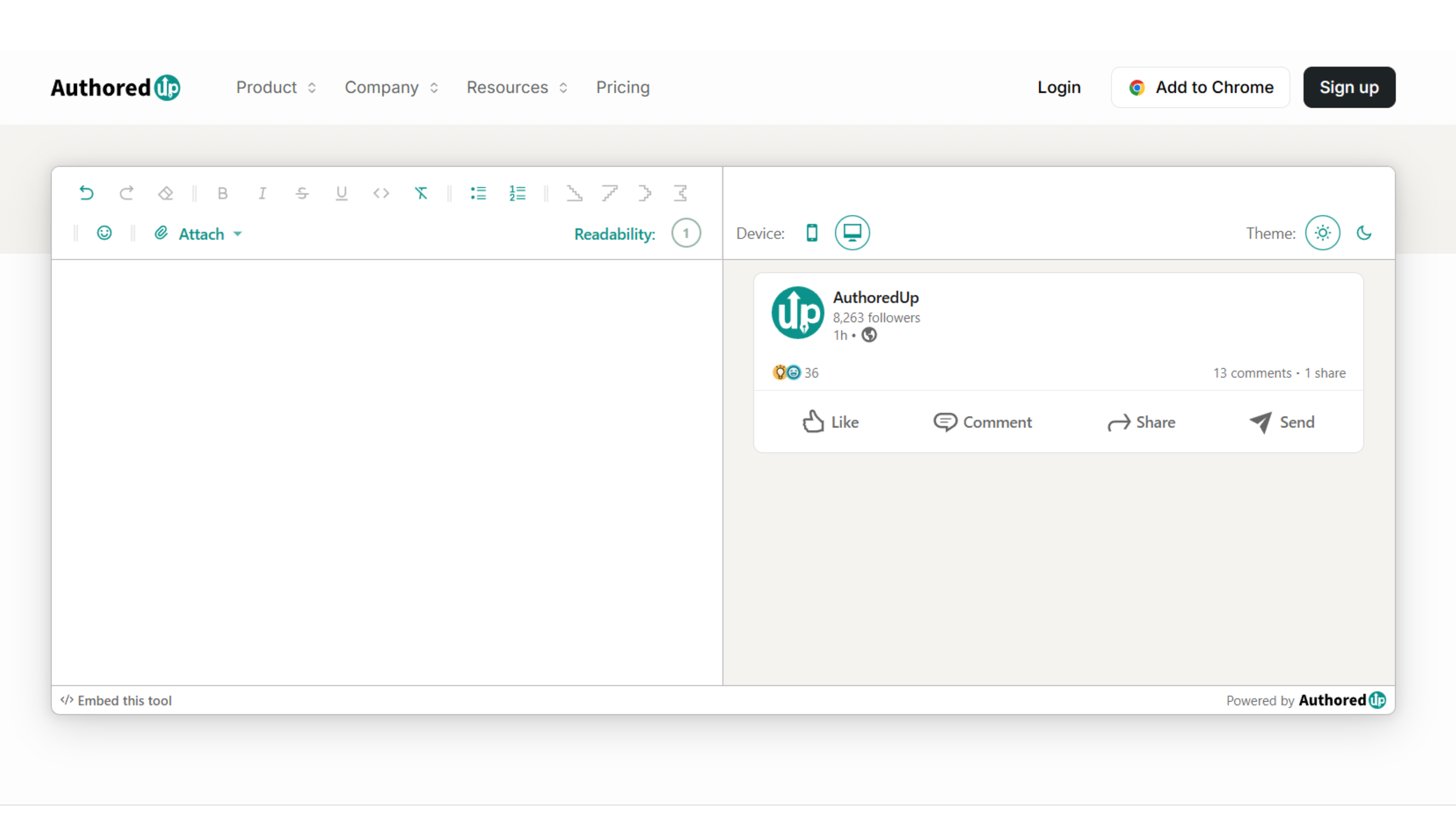 Authored up text Formatter preview