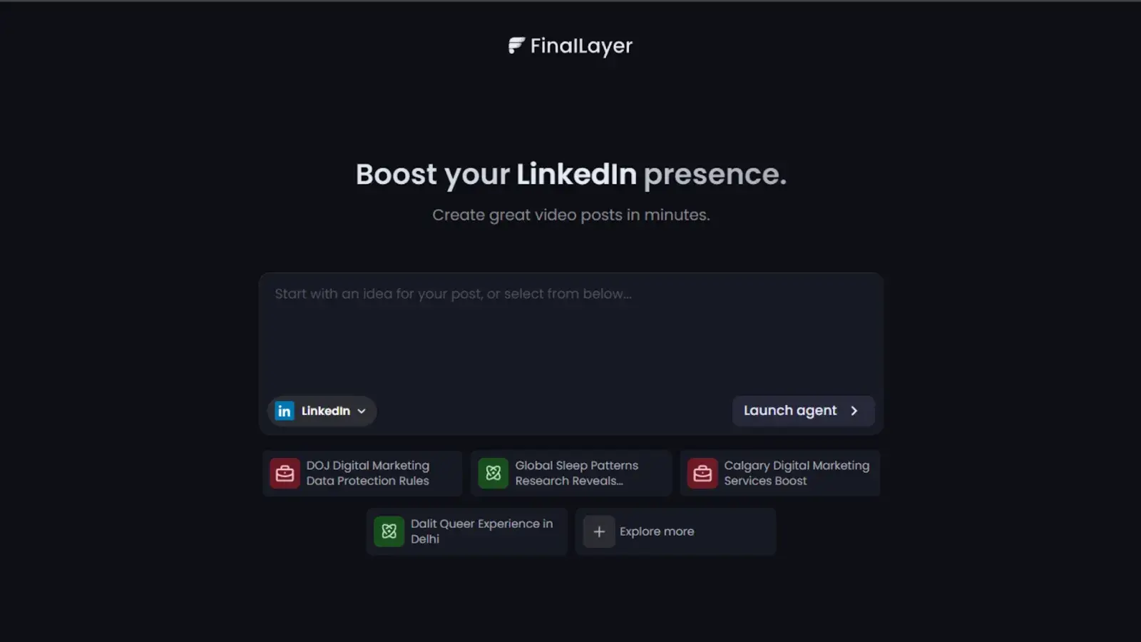 FinalLayer: LinkedIn post generator