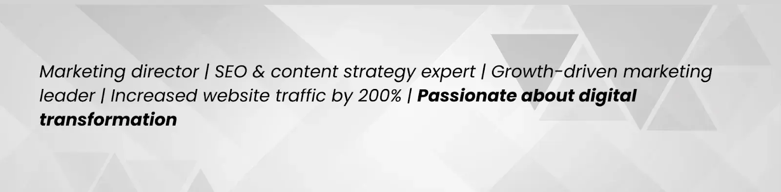 LinkedIn headline example