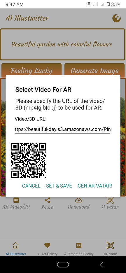 Generate AR-vatar code for your artwork image or video&nbsp;