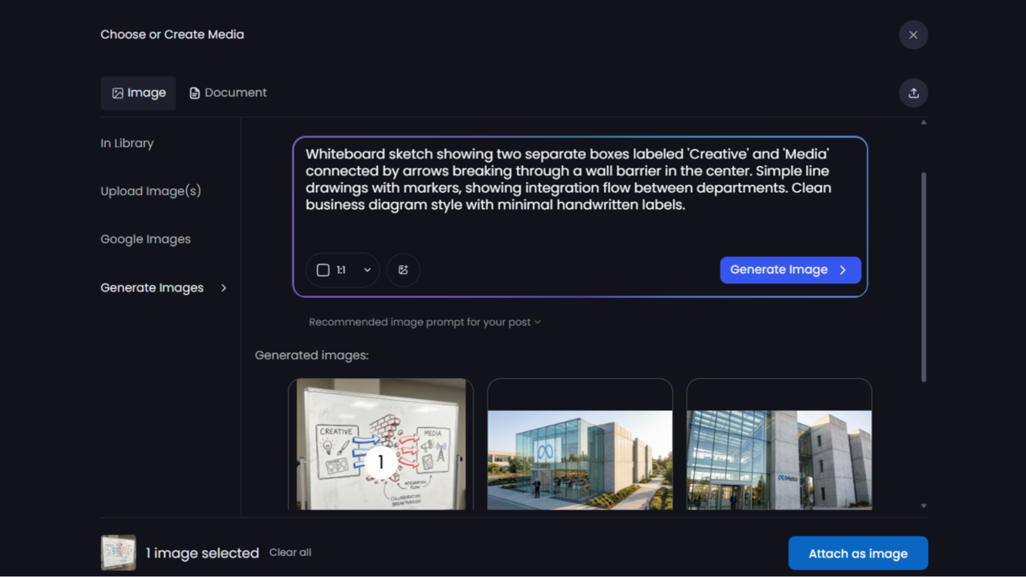 Image generator interface