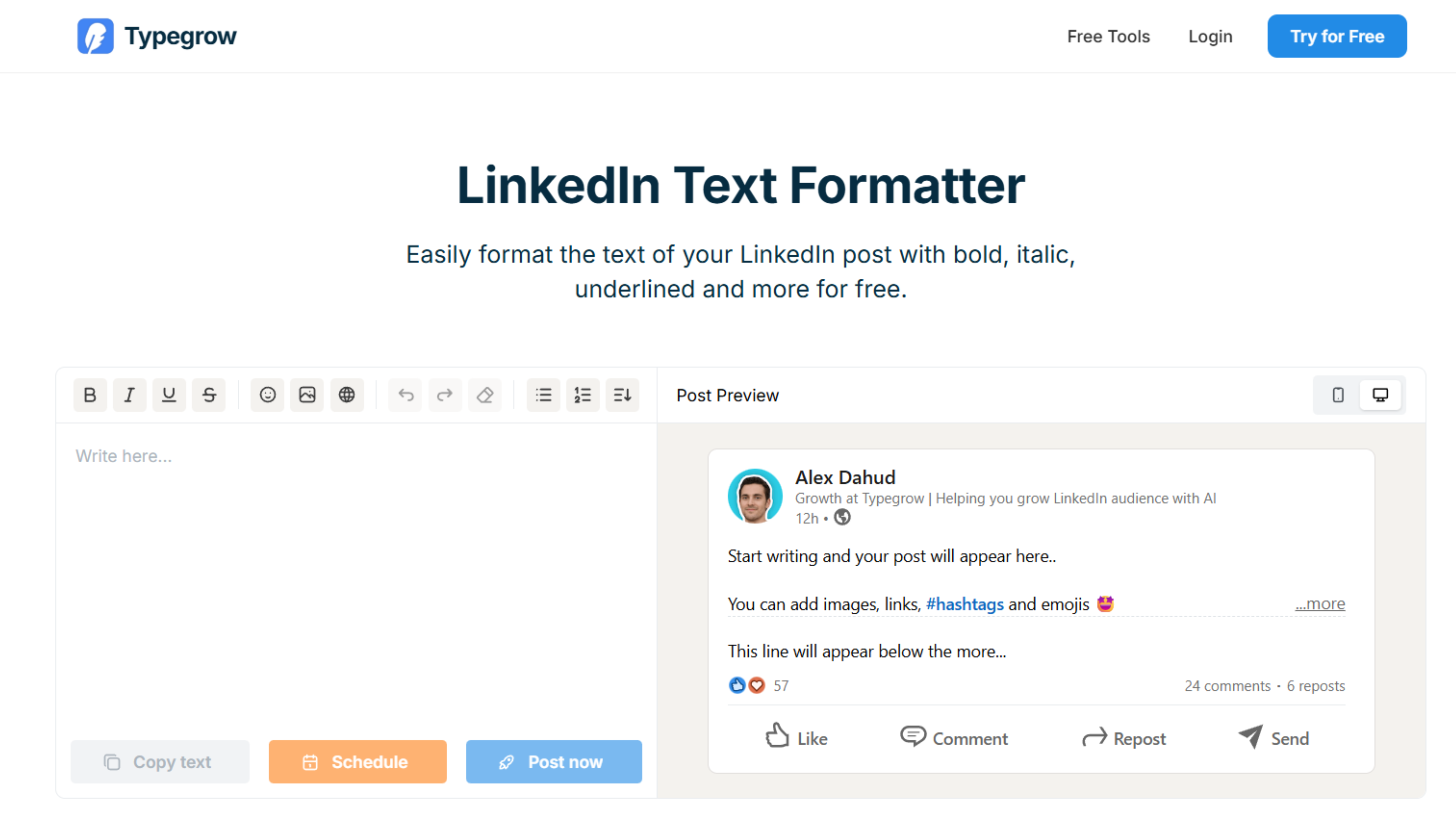 Typegrow text Formatter preview