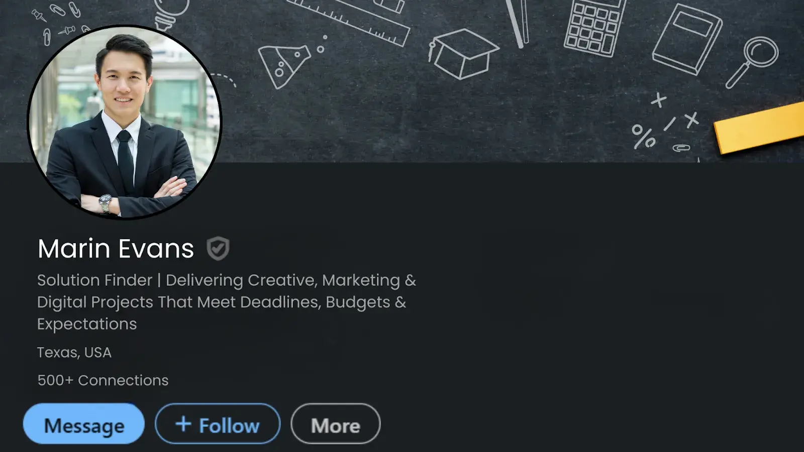 LinkedIn headline example
