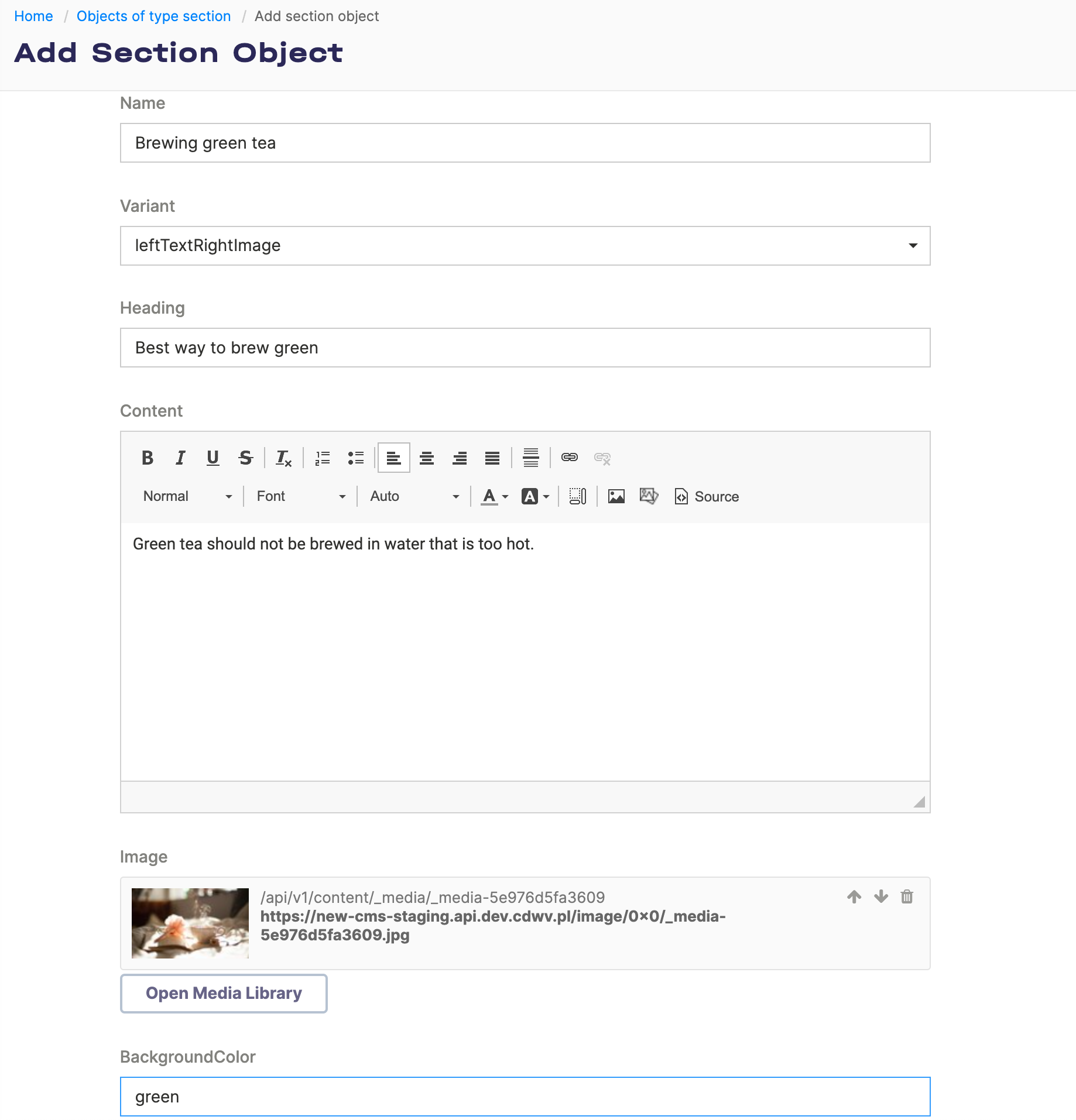 Example section