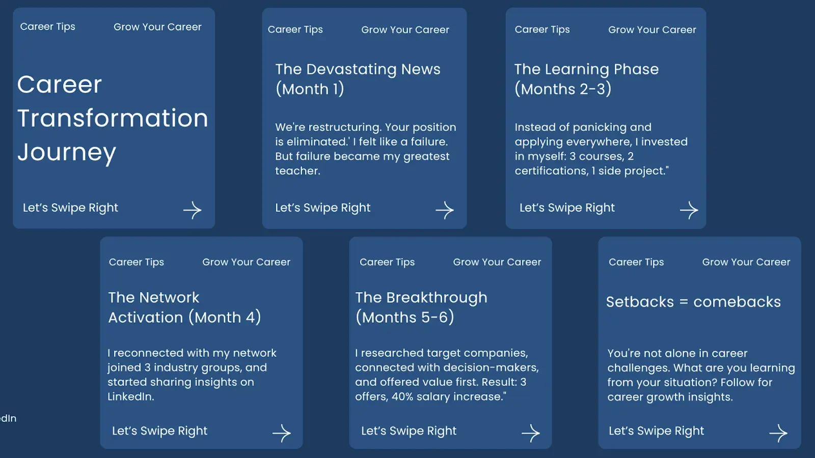 Example of storytelling carousels.