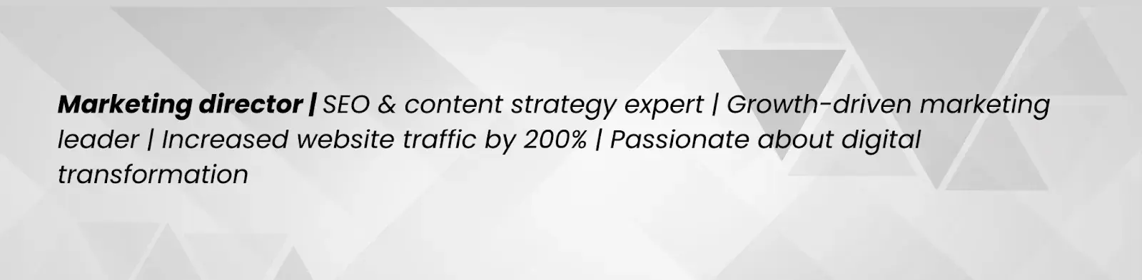LinkedIn headline example