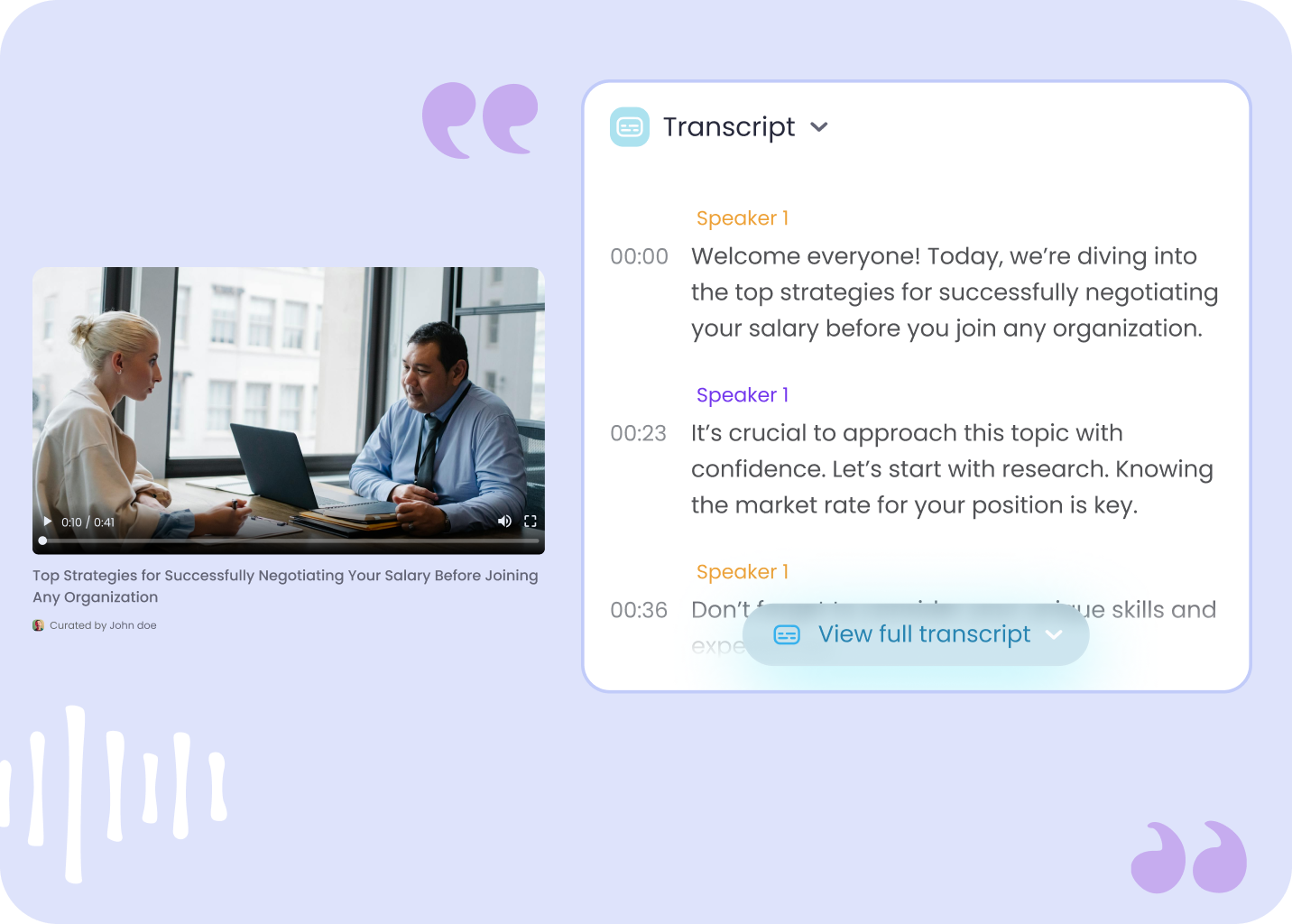 Video Transcript Editor