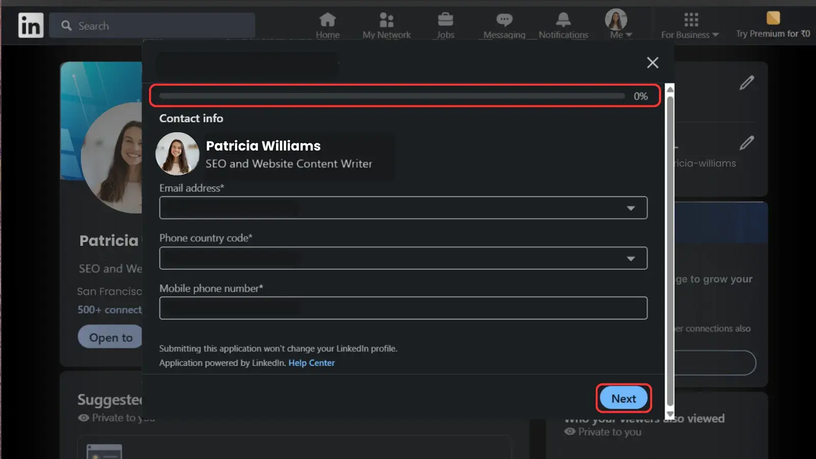 Fill up details and click next.