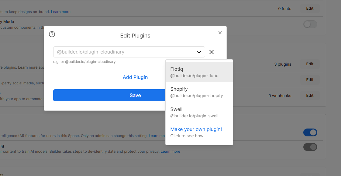 Flotiq plugin installation screenshot