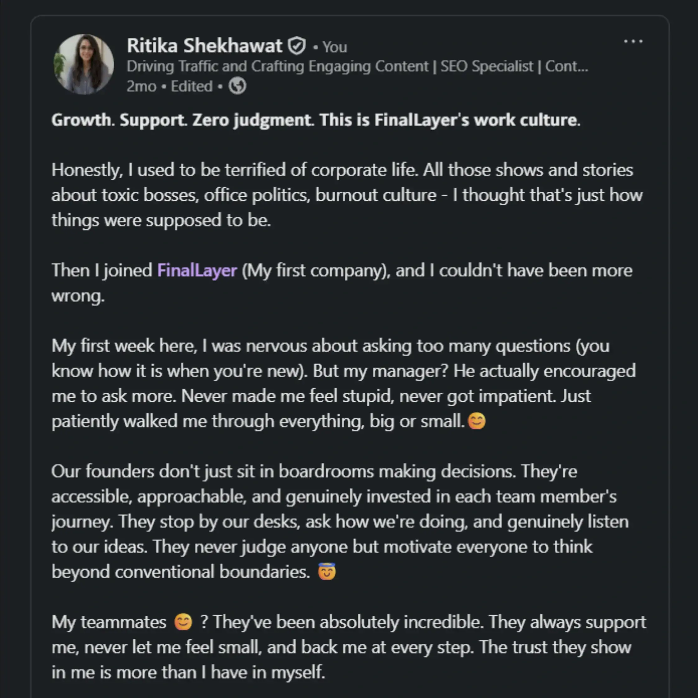 Share your story on LinkedIn