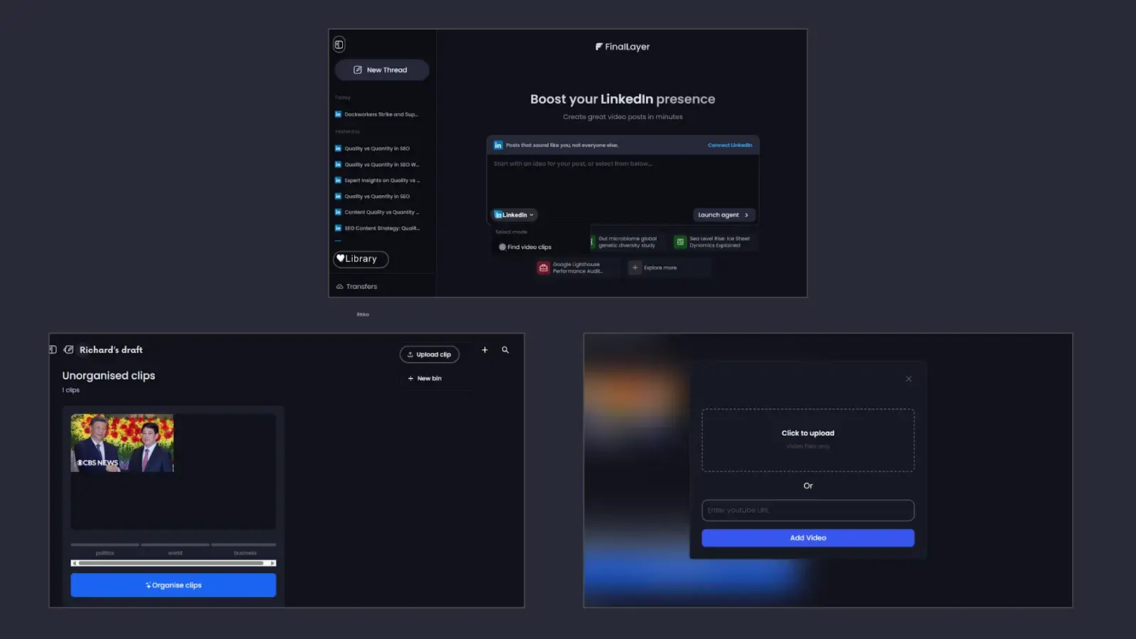 Upload your video to FinalLayer.