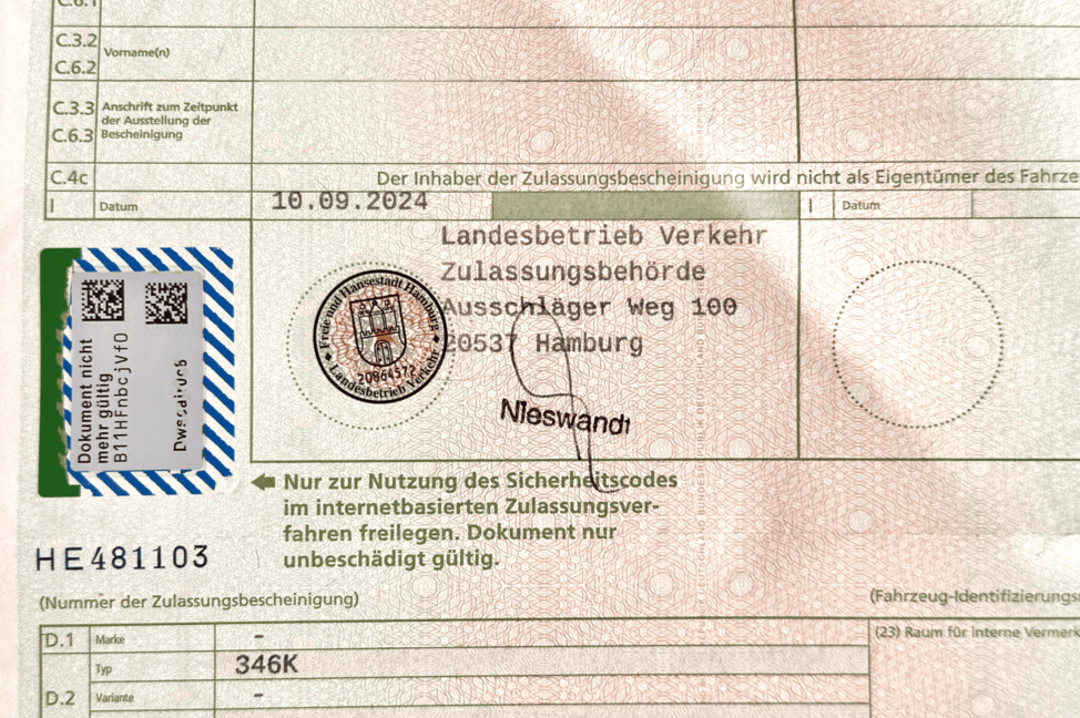 Was Wird Für Kfz Zulassung Benötigt Online-Zulassung: Der Sicherheitscode auf deinem Fahrzeugbrief