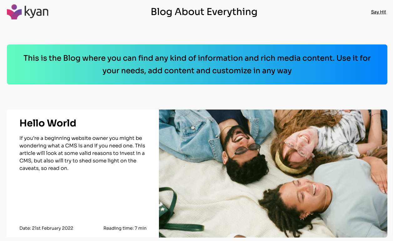 Blog starter designed and managed by Flotiq