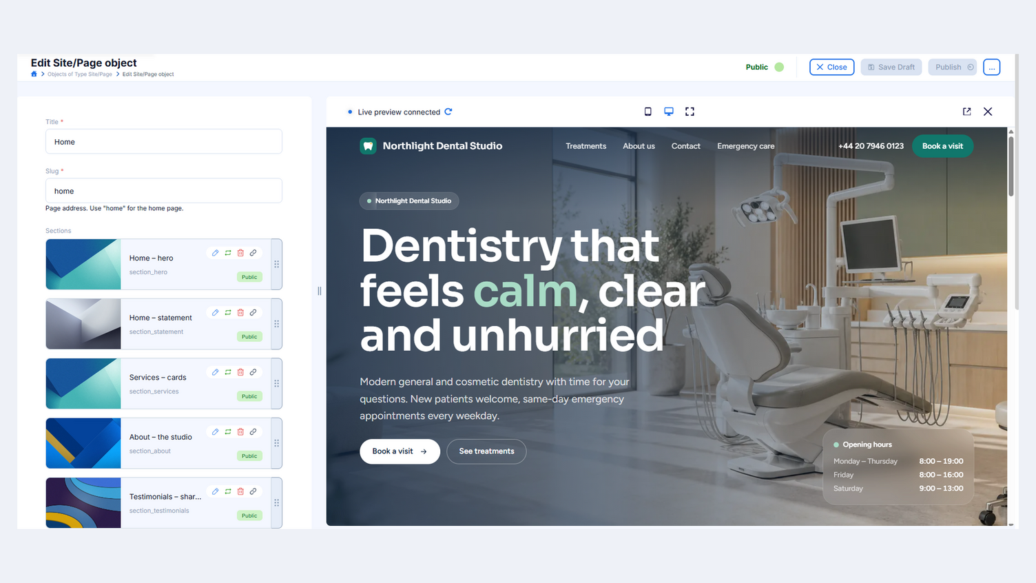 Build It, Change It Live, Publish It: Managing a Website with Blocks in Flotiq